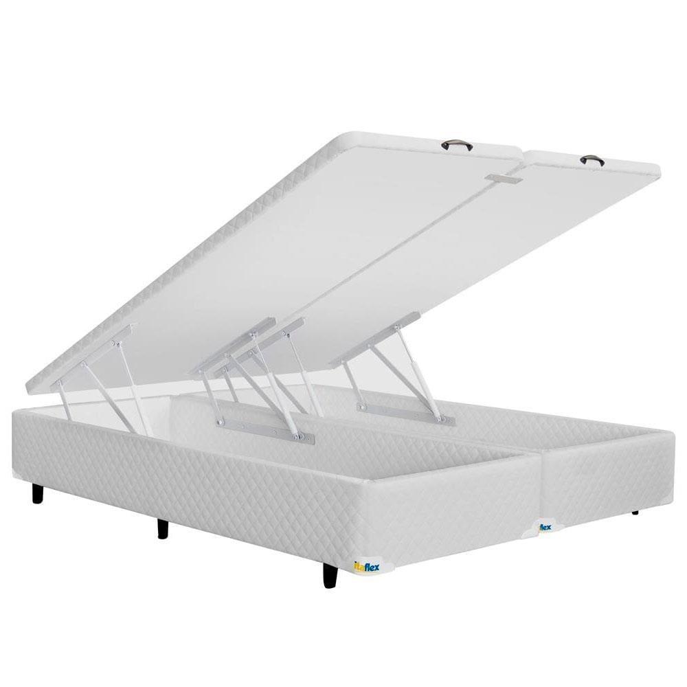 Cama Box Queen Size com Colchão Umaflex Itália e Base Itaflex Universal com Pillow Top, Molas Ensacadas e Baú - Branco - 5