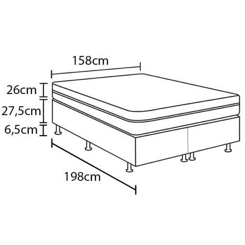 Cama Box Queen Size com Colchão Umaflex Itália e Base Itaflex Universal com Pillow Top, Molas Ensacadas e Baú - Branco - 6