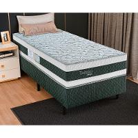 Cama Box de Solteiro Biflex Turquia com Molas Ensacadas e Pillow Inn 69x88x188cm - Branco/Grafite - 1