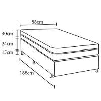 Cama Box de Solteiro Biflex Turquia com Molas Ensacadas e Pillow Inn 69x88x188cm - Branco/Grafite - 6