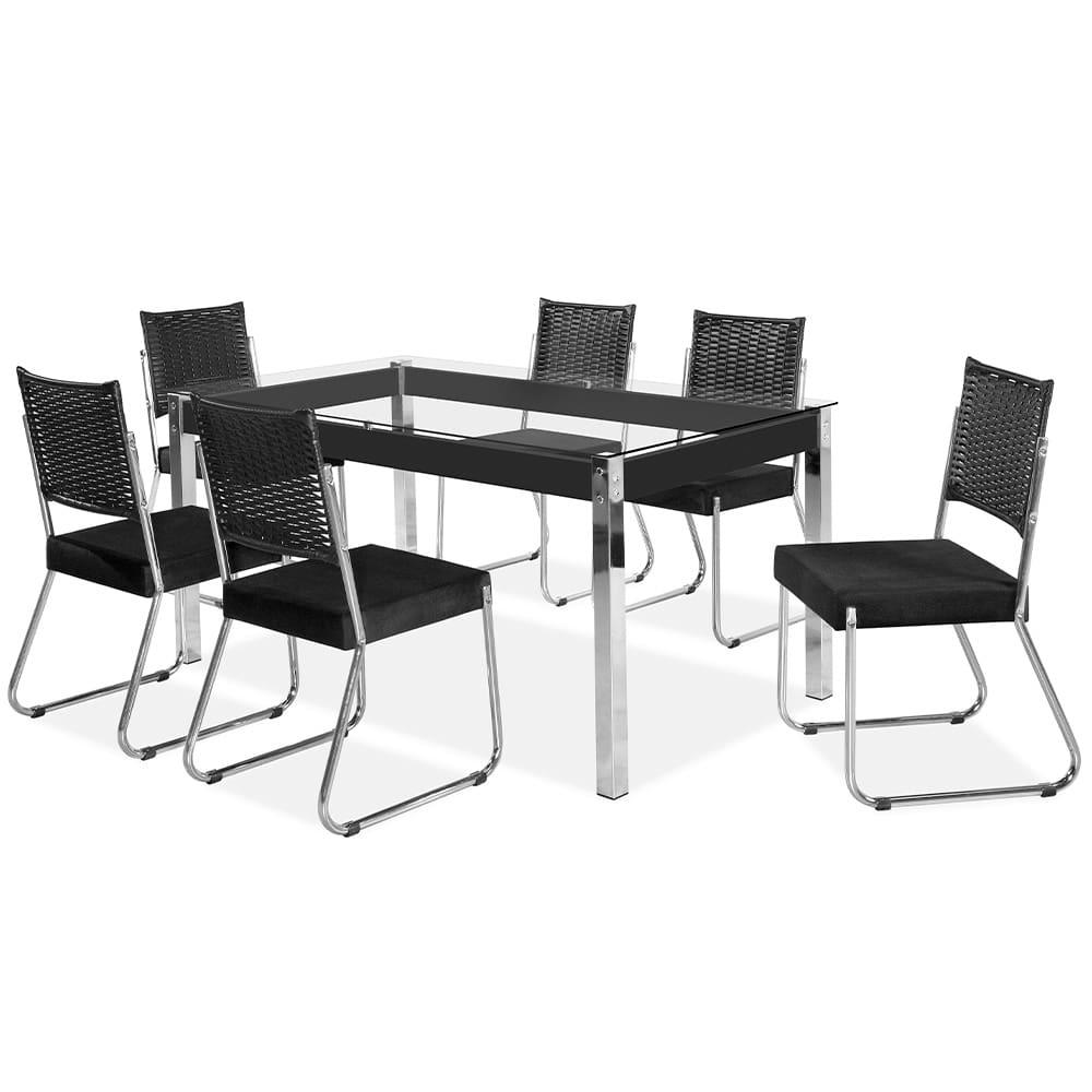 Mesa de Jantar Aço Nobre Claudia com Tampo Kanon e 6 Cadeiras - 2