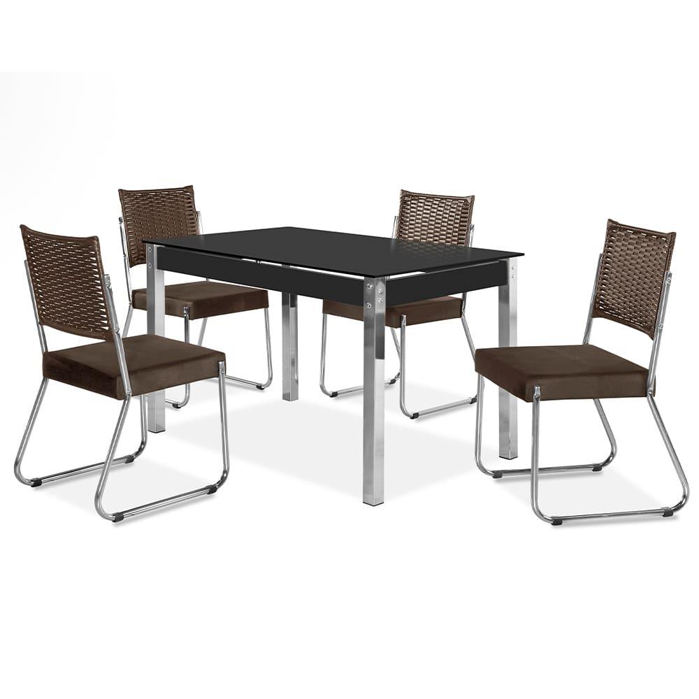 Mesa de Jantar Aço Nobre Cláudia com Tampo Kanon e 4 Cadeiras - 2