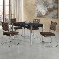 Mesa de Jantar Aço Nobre Cláudia com Tampo Kanon e 4 Cadeiras - 1
