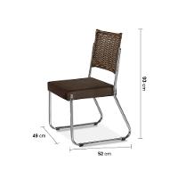 Mesa de Jantar Aço Nobre Cláudia com Tampo Kanon e 4 Cadeiras - 5