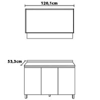 Cozinha Compacta Bartira Amazonita com 5 Portas e 3 Prateleiras - 120,1cm de largura - 9
