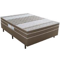 Cama Box de Casal Biflex Ilhéus com Molas Ensacadas e Euro Pillow 63x138x188cm - Marrom/Bege Estampado - 2