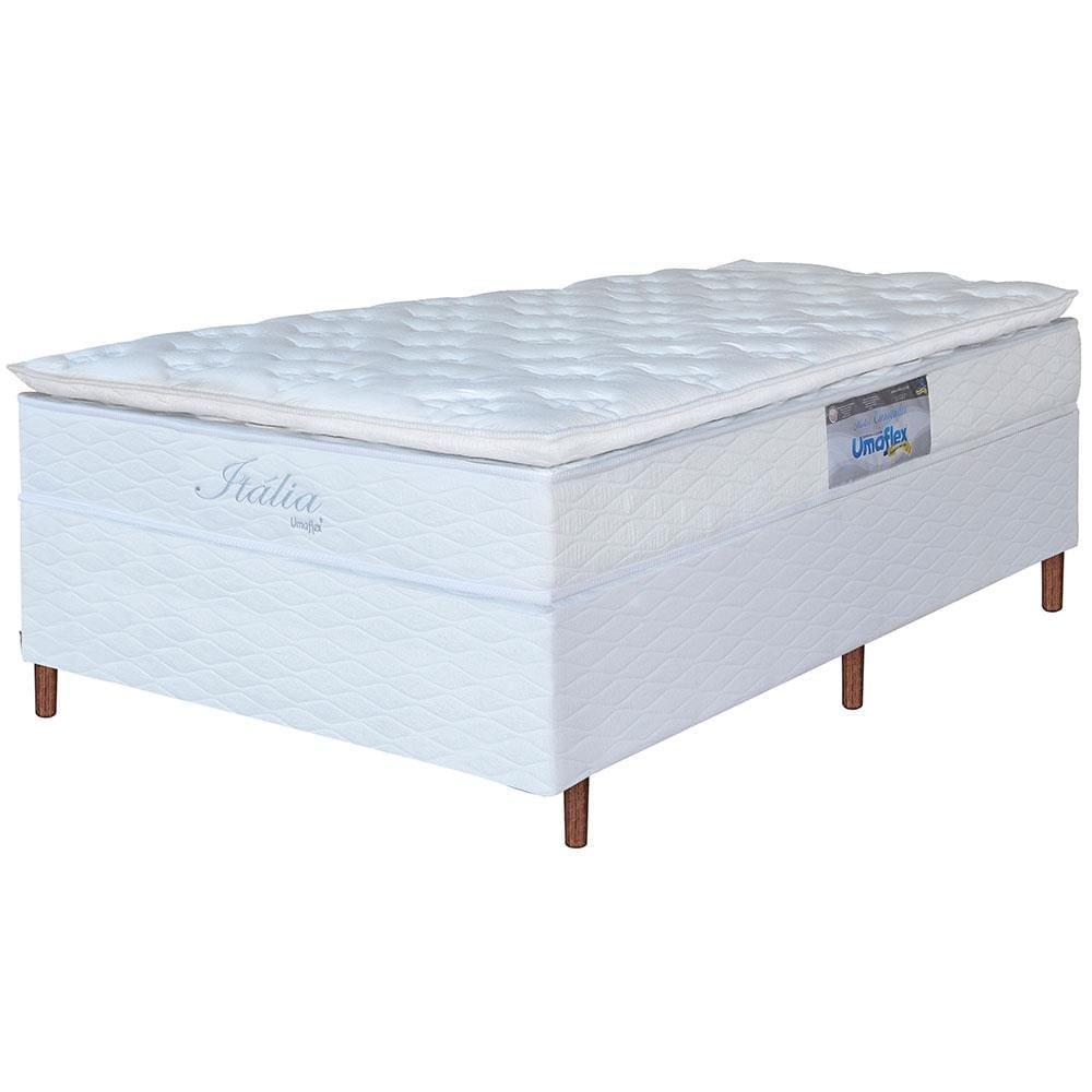 Cama Box de Solteiro Umaflex Itália com Pillow Top e Molas Ensacadas 69x88x188cm - Branco - 2