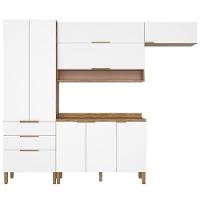 Cozinha Compacta Bartira Topázio UP com 8 Portas, 3 Gavetas e 5 Prateleiras - 262,5cm de largura - 2