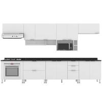 Cozinha Completa Bartira Rubi com 10 Portas, 5 Gavetas e 6 Prateleiras - 360cm de largura - 2