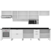 Cozinha Completa Bartira Rubi com 10 Portas, 5 Gavetas e 6 Prateleiras - 360cm de largura - 3