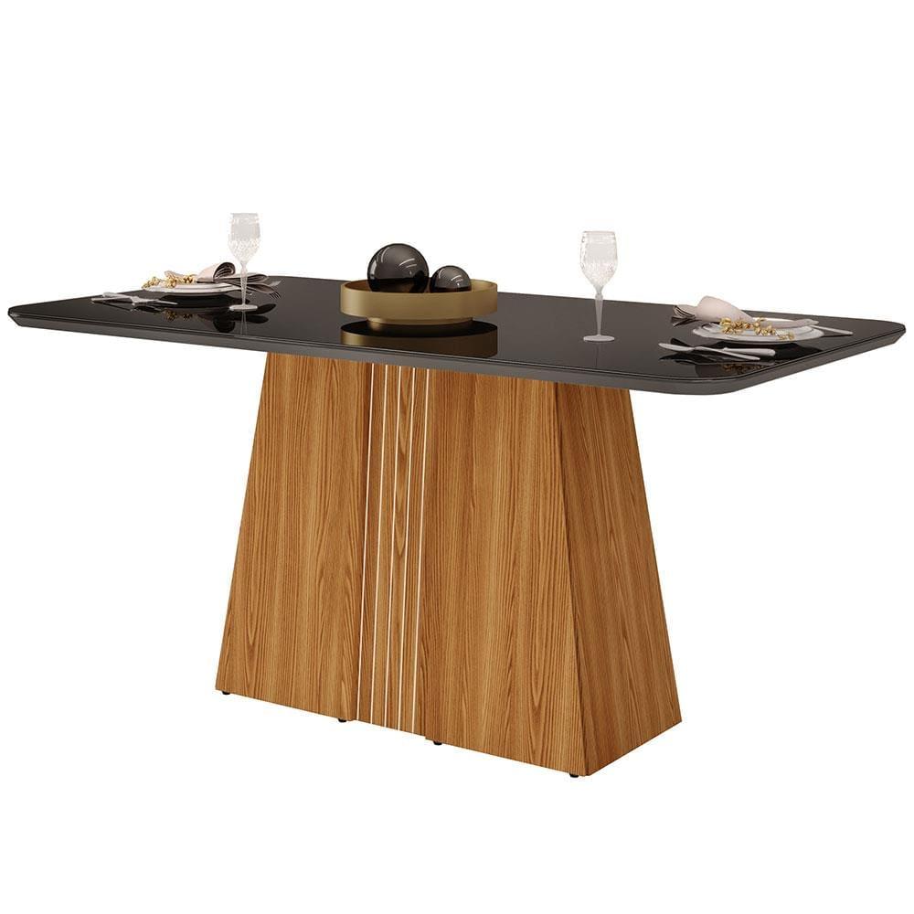 Mesa de Jantar Retangular DJ Móveis Raquel Plus com 6 Cadeiras Revestidas em Suede e Veludo - 3