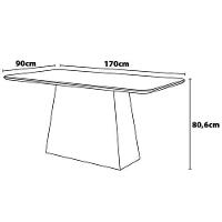 Mesa de Jantar Retangular DJ Móveis Raquel Plus com 6 Cadeiras Revestidas em Suede e Veludo - 5