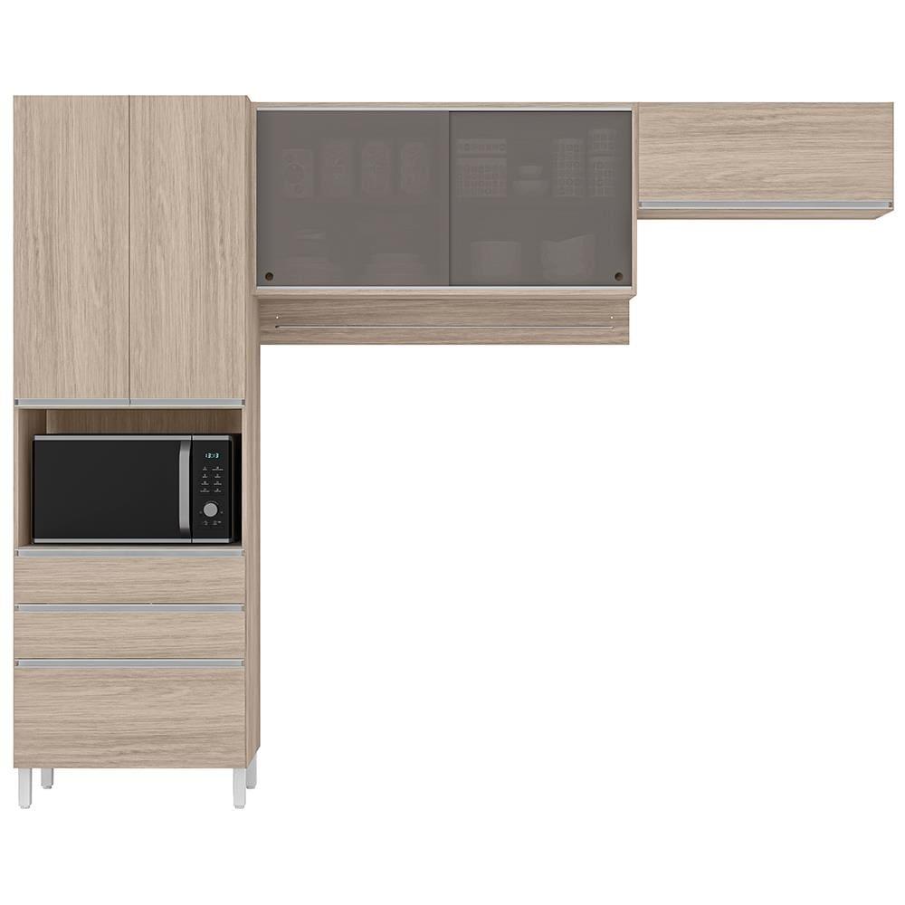Cozinha Compacta Bartira Amazonita com 5 Portas, 3 Gavetas e 5 Prateleiras - 271cm de largura - 2