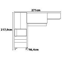 Cozinha Compacta Bartira Amazonita com 5 Portas, 3 Gavetas e 5 Prateleiras - 271cm de largura - 7