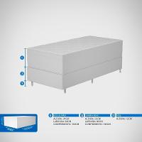 Cama Box de Solteiro Probel Fort Comfort com Pillow Top e Molas Prolastic 72x88x188cm - Branco/Bege - 7