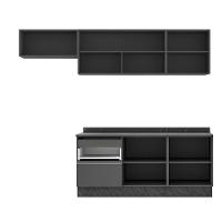 Cozinha Completa Bartira Linea 6 Portas, 3 Gavetas e 2 Portas de Vidro - 260cm de largura - 3