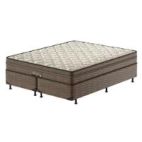 Cama Box Queen Size Probel Óregon com Euro Pillow e Molas Prolastic 62x158x198 cm - Bege/Marrom - 1