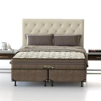 Cama Box Queen Size Probel Óregon com Euro Pillow e Molas Prolastic 62x158x198 cm - Bege/Marrom - 3