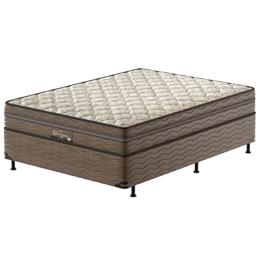 Cama Box Casal Probel Óregon com Euro Pillow e Molas Prolastic 62x138x188 cm - Bege/Marrom - 3