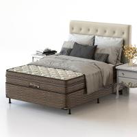 Cama Box Casal Probel Óregon com Euro Pillow e Molas Prolastic 62x138x188 cm - Bege/Marrom - 2