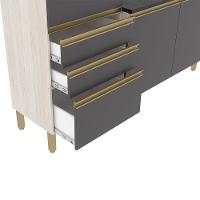 Cozinha Compacta Bartira Jaspe com 6 Portas, 3 Gavetas e 6 Prateleiras - 260,4cm de largura - 7