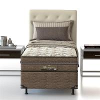 Cama Box Solteiro Probel Óregon com Euro Pillow e Molas Prolastic 62x88x188 cm - Bege/Marrom - 3