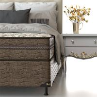 Cama Box Solteiro Probel Óregon com Euro Pillow e Molas Prolastic 62x88x188 cm - Bege/Marrom