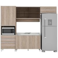 Cozinha Completa Bartira Amazonita com 8 Portas, 6 Prateleiras e 3 Gavetas - 271cm de largura - 2