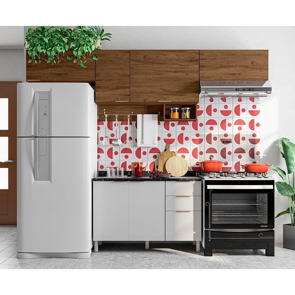 Cozinha Completa Bartira Rubi com 6 Portas, 3 Gavetas e 3 Prateleiras - 280cm de largura - 1