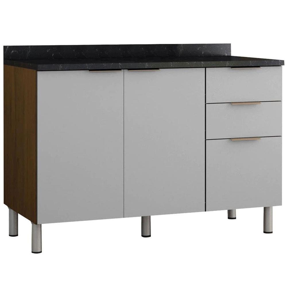 Cozinha Completa Bartira Rubi com 6 Portas, 3 Gavetas e 3 Prateleiras - 280cm de largura - 6