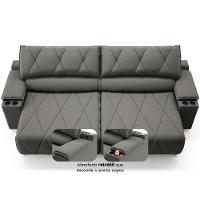 Sofá 3 Lugares DDS Glamour Retrátil/Reclinável com 230 cm de Largura e Revestido em Veludo Suede - 6