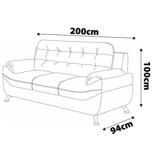 Sofá 3 e 2 Lugares Linoforte Mercury Revestido em Tecido Suede - 5