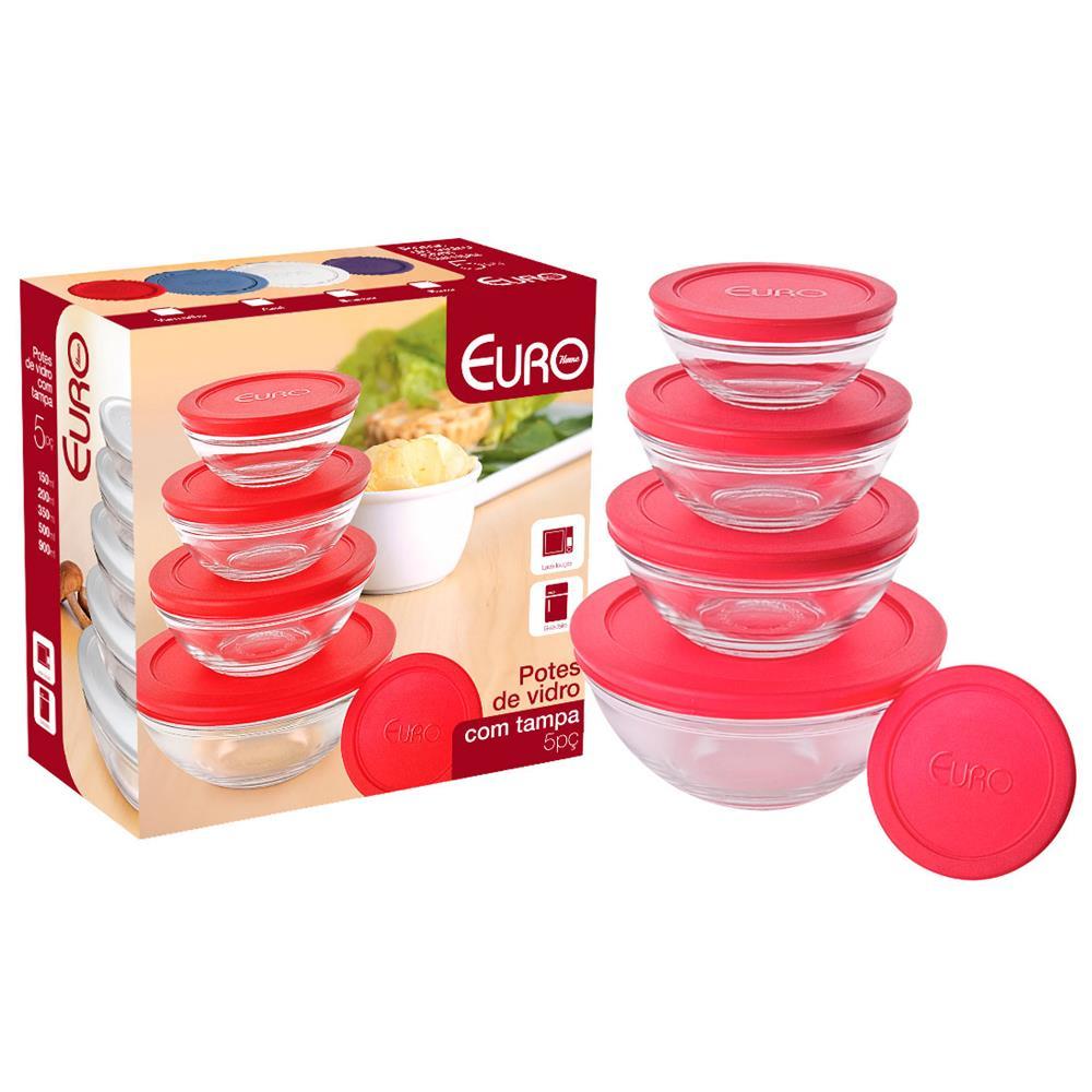 Conjunto de Potes Redondos Euro Home VDR7090-VM em Vidro – 5 Peças - 3