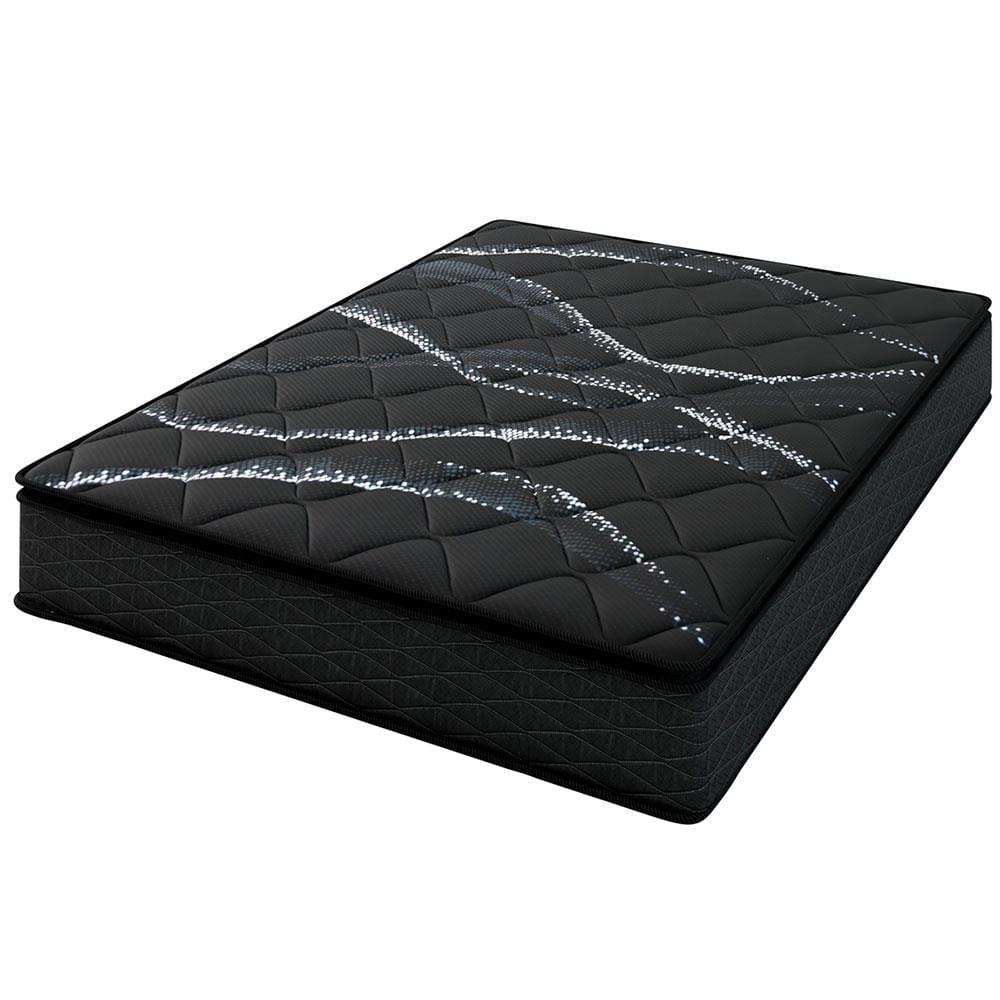 Cama Box de Casal Umaflex New Itália Black com Molas Ensacadas, Revestimento em Jacquard e Pillow Top D26 63X138X188cm - Preto - 3