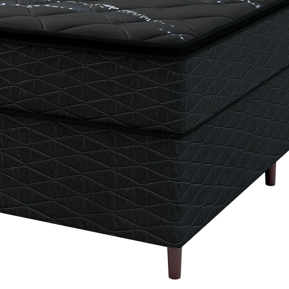 Cama Box de Casal Umaflex New Itália Black com Molas Ensacadas, Revestimento em Jacquard e Pillow Top D26 63X138X188cm - Preto - 5