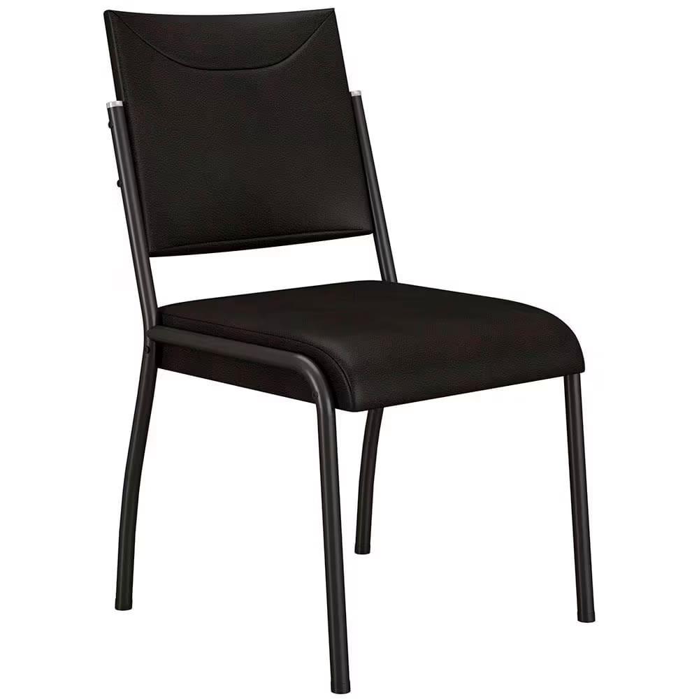 Mesa de Jantar Retangular Fabone Alexa com Tampo de Vidro de 140X80cm com 4 Cadeiras de Jantar Fabone Dora Revestimento em Courino - 3