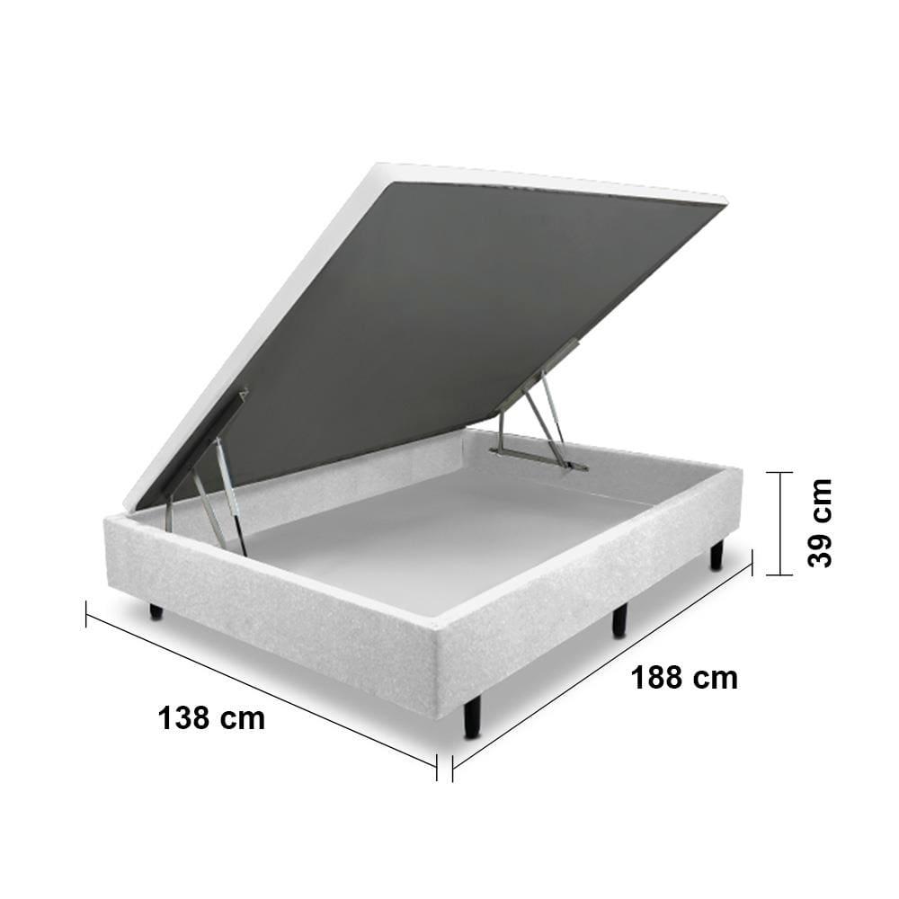 Cama Box Casal MGA Lift com Baú e Pistão a Gás + Colchão Hellen Titanium com Espuma D28 e Pillow Top 24x138x188cm – Cinza e Preta - 6