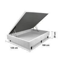 Cama Box Casal MGA Lift com Baú e Pistão a Gás + Colchão Hellen Titanium com Espuma D28 e Pillow Top 24x138x188cm – Cinza e Preta - 6