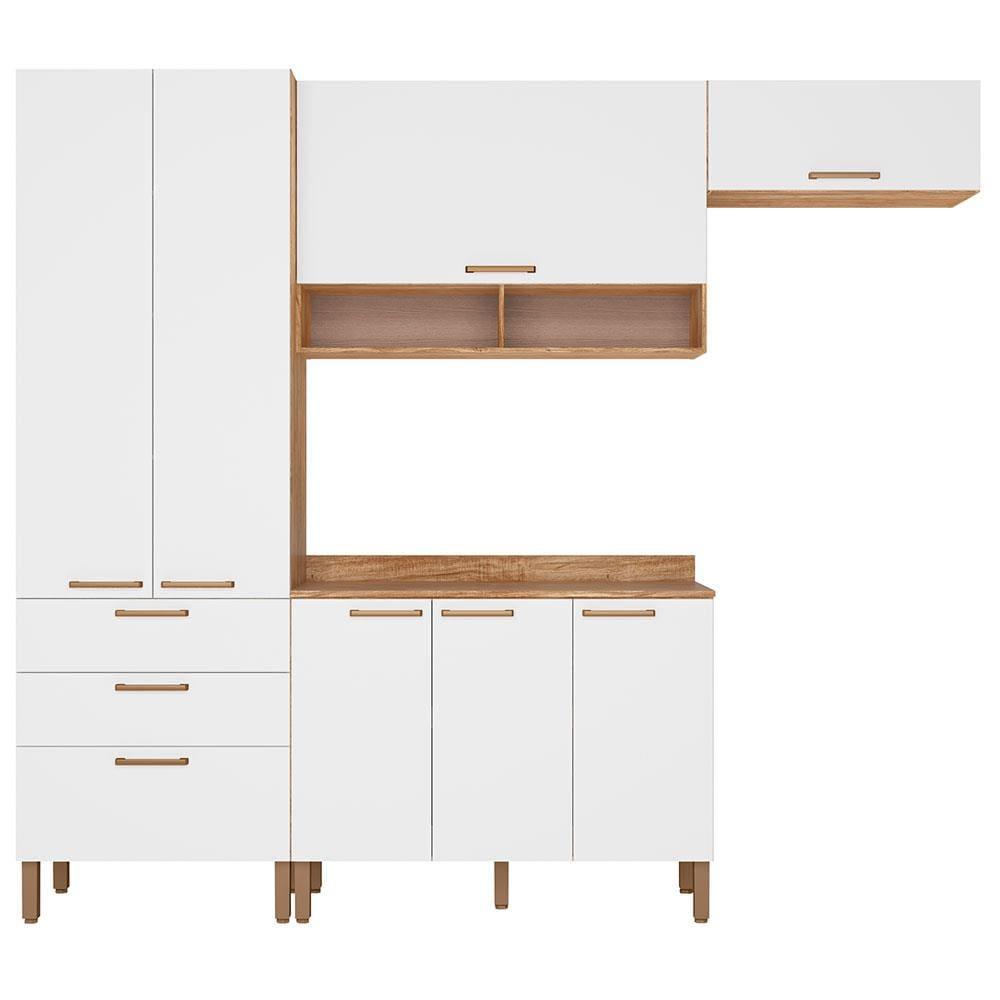 Cozinha Compacta Bartira Veneza com 7 Portas, 3 Gavetas e 5 Prateleiras - 250,8cm de largura - 2