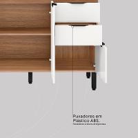 Balcão Demóbile Firenze com 3 Portas, 2 Gavetas e 1 Prateleira + Pia para Cozinha Ghelplus King com Válvula - 120x53cm - 5