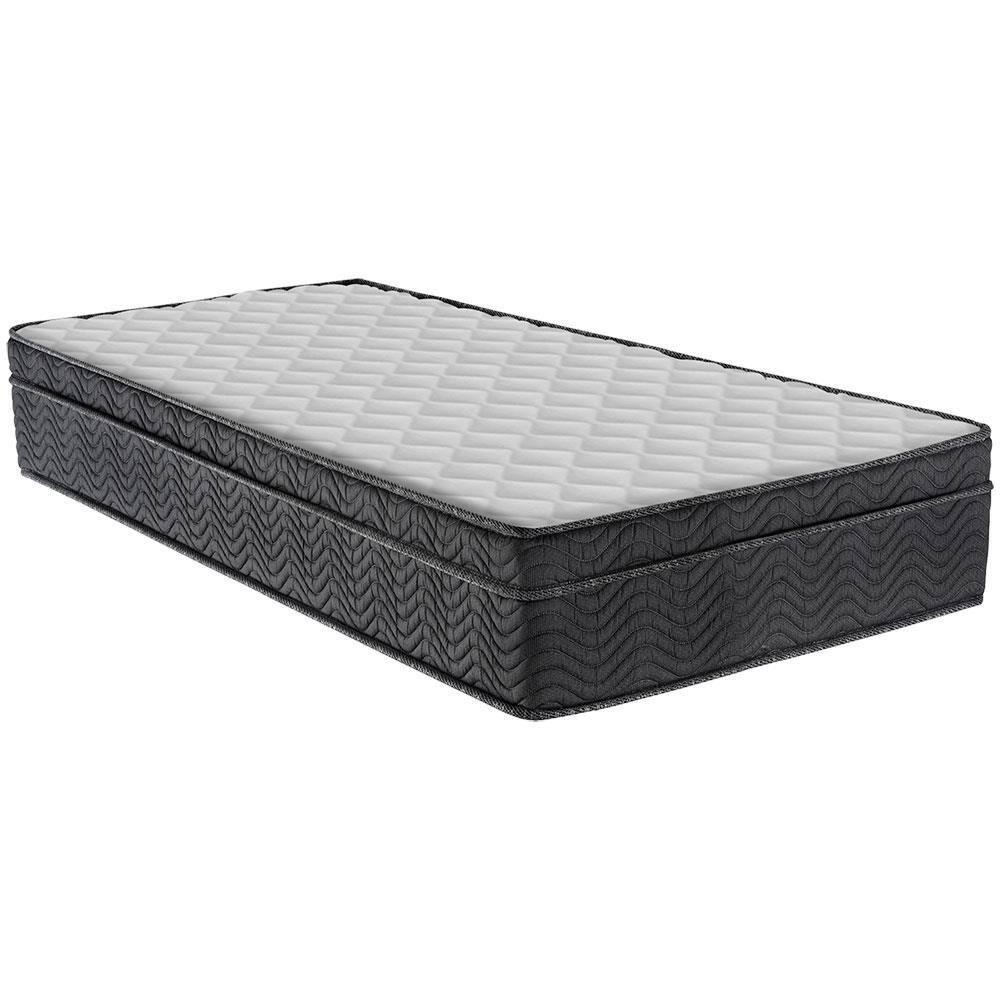 Cama Box de Solteiro Ortobom New Caring com Europillow e Molas Nanolastic 61x88x188cm - Cinza/Branco - 2