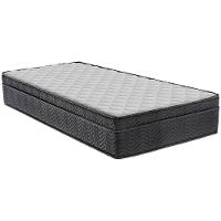 Cama Box de Solteiro Ortobom New Caring com Europillow e Molas Nanolastic 61x88x188cm - Cinza/Branco - 2