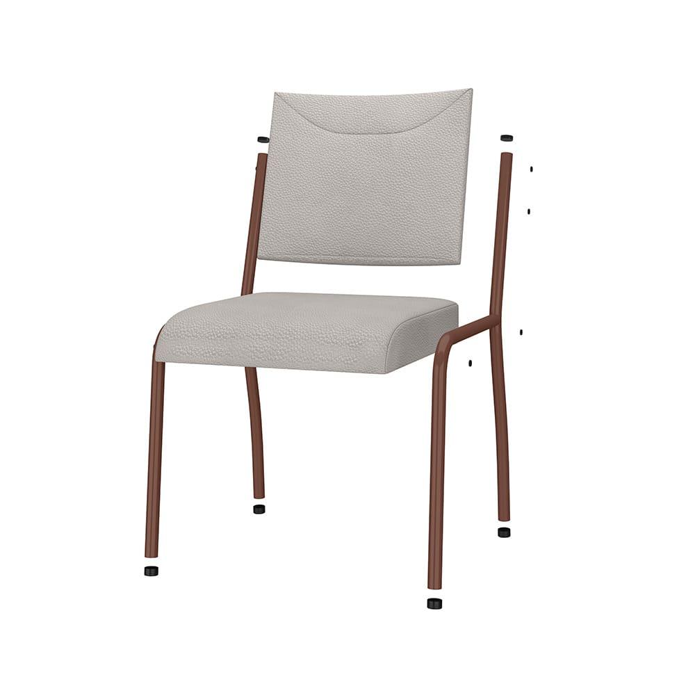 Mesa de Jantar Retangular Fabone Alexa Tampo de Vidro 140x80cm com 6 Cadeiras Dora Revestidas em Courino - 5