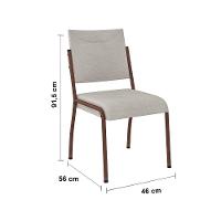 Mesa de Jantar Retangular Fabone Alexa Tampo de Vidro 140x80cm com 6 Cadeiras Dora Revestidas em Courino - 6