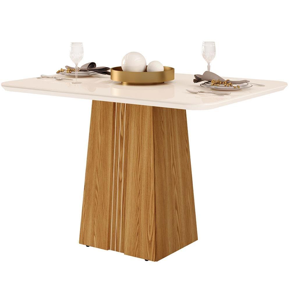 Mesa de Jantar Retangular DJ Móveis Raquel Plus com 4 Cadeiras Revestidas em Suede e Veludo - 3