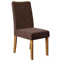 Mesa de Jantar Retangular DJ Móveis Raquel Plus com 4 Cadeiras Revestidas em Suede e Veludo