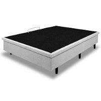 Colchão de Casal Globalflex Versalitis D33 + Base Box MGA Lift Cotton com Baú e Pistão à Gás 58x138x188cm - Cinza/Branco/Preto Floral - 3
