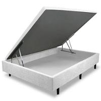 Colchão de Casal Globalflex Versalitis D33 + Base Box MGA Lift Cotton com Baú e Pistão à Gás 58x138x188cm - Cinza/Branco/Preto Floral