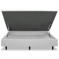 Colchão de Casal Globalflex Versalitis D33 + Base Box MGA Lift Cotton com Baú e Pistão à Gás 58x138x188cm - Cinza/Branco/Preto Floral - 6