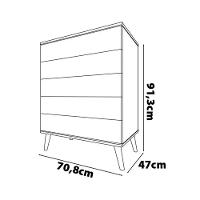 Guarda-Roupa Bartira Ternura com 3 Portas, 2 Gavetas + Cômoda Ternura com 5 Gavetas + Berço Móveis Estrela Ternura - 6